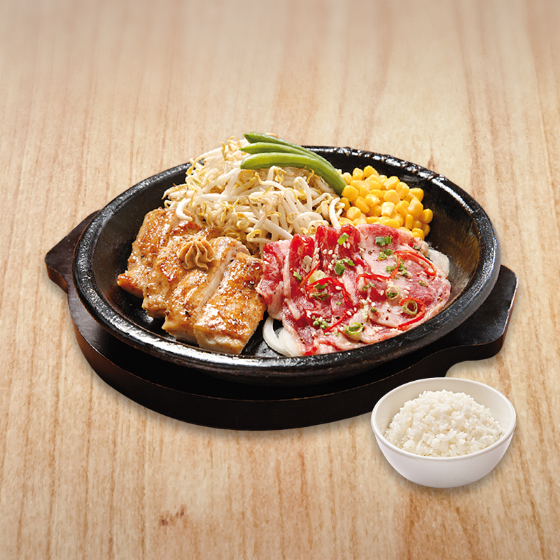 BBQ Premium Beef & Chicken Steak (termasuk nasi)
