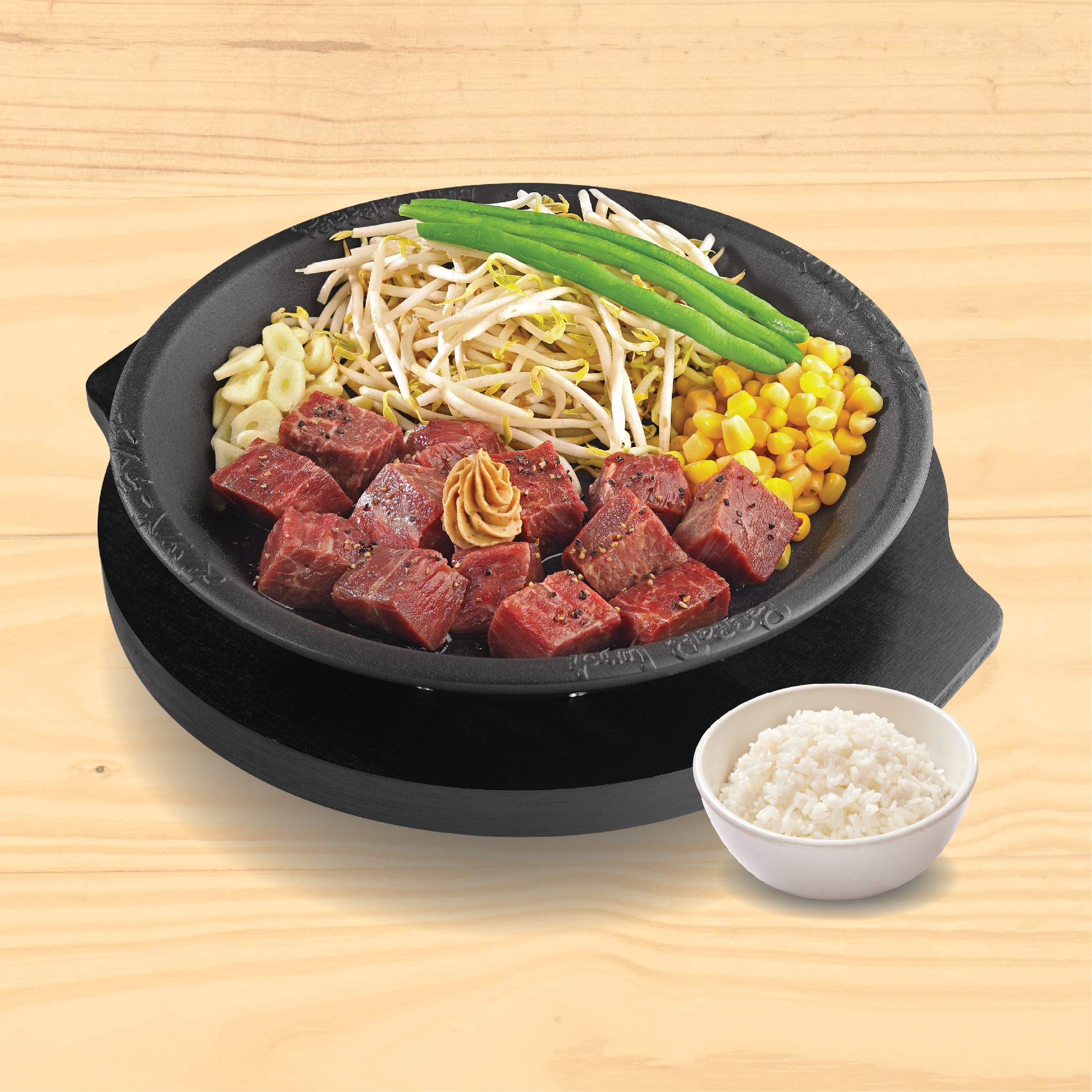 Diced Cut Steak 150g (termasuk nasi)